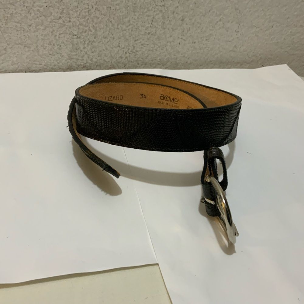 ACME Genuine Lizard Belt black